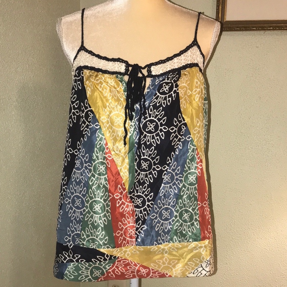 BCBG Maxazria Silk & Crocheted Cami Size XS